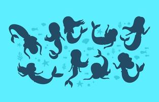 Mermaid Silhouette Collection vector