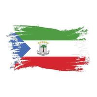 Equatorial Guinea Flag With Watercolor Brush style design vector