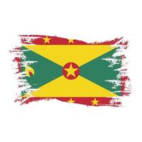 Grenada Flag With Watercolor Brush style design vector Illustration