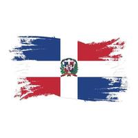 bandera de república dominicana con vector de estilo de pincel de acuarela