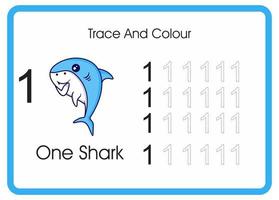 count trace and colour sharks number 1 vector