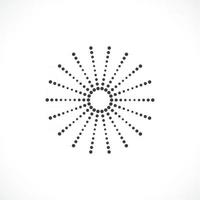 Círculo abstracto marco semitono puntos logo emblema diseño. punto de icono redondo vector