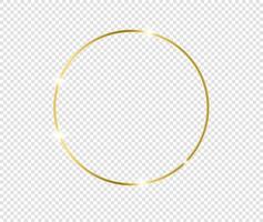 Gold shiny glowing frame with shadows. Golden luxury realistic vector