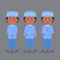 Muslim Character with Various Expression vector