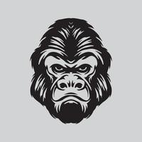 Gorilla face drawing vector