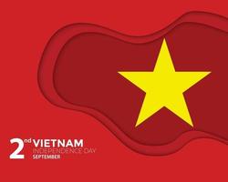 Vietnam Independence Day With Paper Wave vector