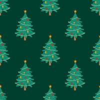 Decorated Christmas Trees Seamless Repeat Pattern vector