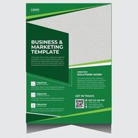 Green simple corporate business flyer design template vector