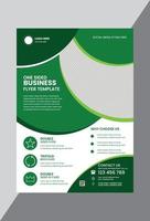 Green and white corporate business flyer design template vector