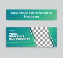 Medical Healthcare Social Media Timeline Cover and Web Banner Template vector