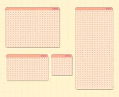 Set of vintage windows tab for design element vector