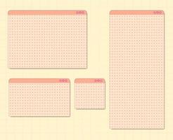 Set of vintage windows tab for design element vector