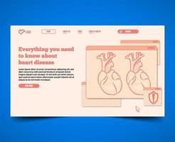 Minimal with illustration landing page web template vector