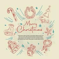 Christmas Design background doodle element vector