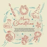 Christmas Design background doodle element vector