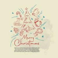 Christmas Design background doodle element vector