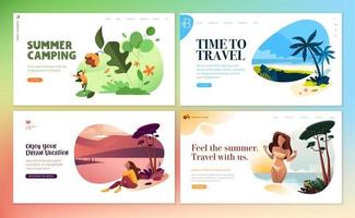 Set of Flat Design Web Page Templates vector