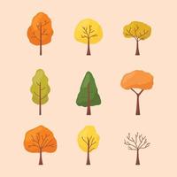 colección de árboles de otoño vector