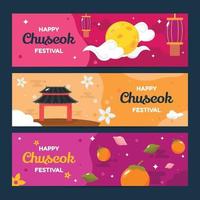 banner del festival de chuseok coreano vector