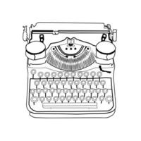 Hand drawn vector typewriter vintage