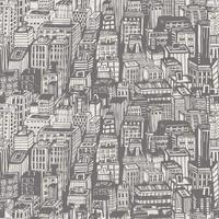 Hand drawn seamless pattern with big city New York vector