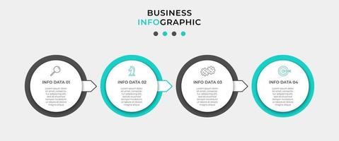 Infographic design template with icons and 4 options or steps vector