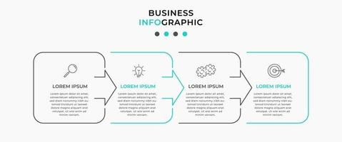 Plantilla de diseño infográfico con iconos y 4 opciones o pasos. vector