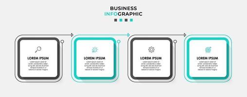Infographic design template with icons and 4 options or steps vector