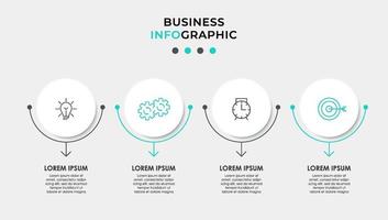 Plantilla de diseño infográfico con iconos y 4 opciones o pasos. vector