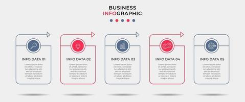 Infographic design template with icons and 5 options or steps vector