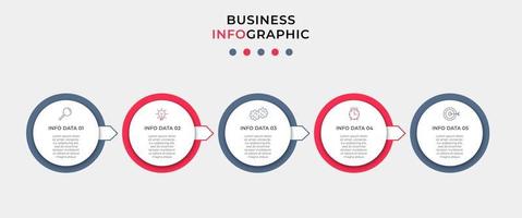 Infographic design template with icons and 5 options or steps vector