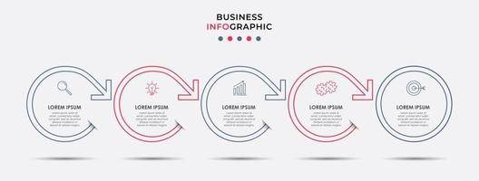 Infographic design template with icons and 5 options or steps vector