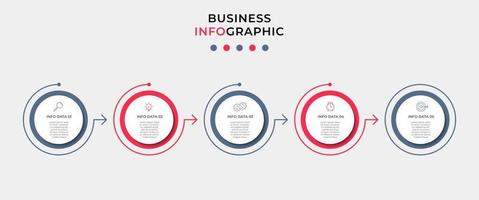 Infographic design template with icons and 5 options or steps vector