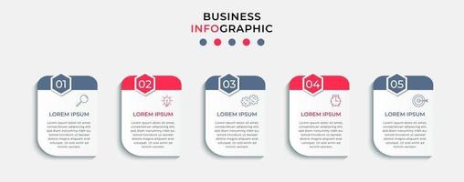 Infographic design template with icons and 5 options or steps vector