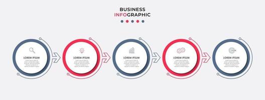 Infographic design template with icons and 5 options or steps vector