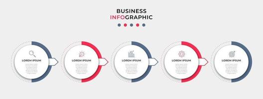 Infographic design template with icons and 5 options or steps vector