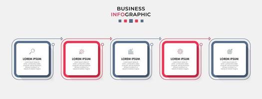 Infographic design template with icons and 5 options or steps vector