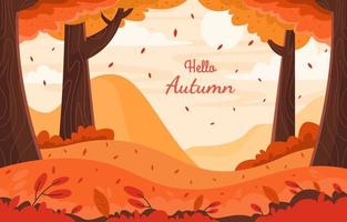 Warm Natural Autumn Scenery Background vector