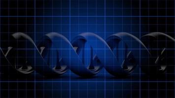 Animated DNA strand on a blue grid - Loop video