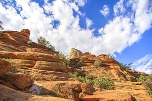 Colorful rocks on a desert mountain landscape photo