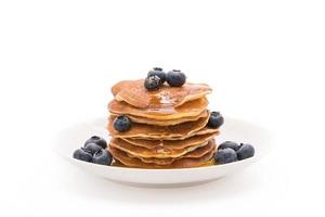 Stack of pancakes with fresh blueberry photo