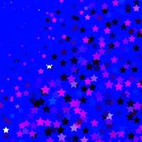 Fondo de vector de color rosa claro, azul con estrellas de colores.