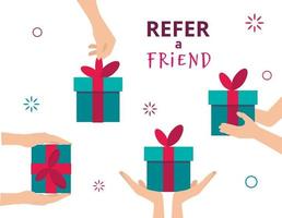 Refer a Friend. Referral marketing concept. Illustration vector