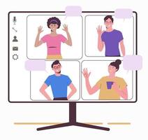Chatting on the Internet with friends. Social networks and communicati vector