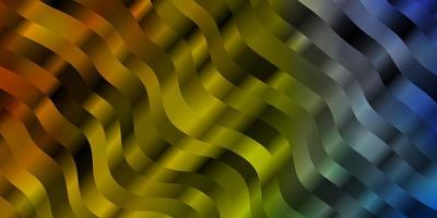 Light Blue, Yellow vector pattern with curves.