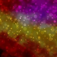 Light Multicolor vector background with circles, stars.