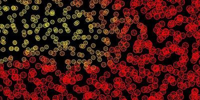 Dark Red, Yellow vector template with esoteric signs.