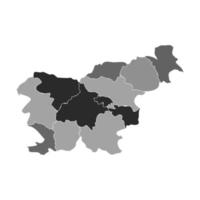 Gray Divided Map of Slovenia vector