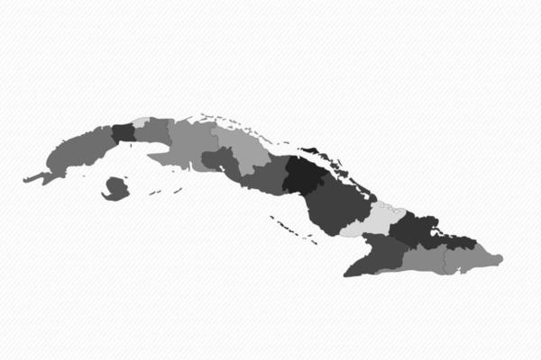 Gray Divided Map of Cuba