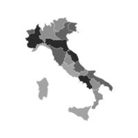 mapa dividido gris de italia vector